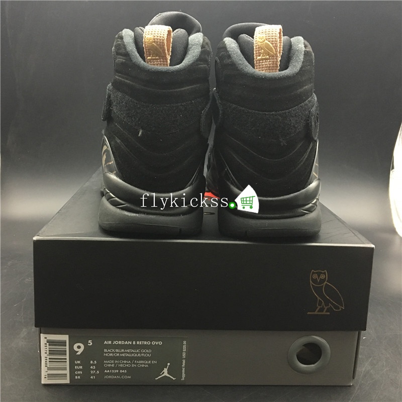 Authentic Air Jordan 8 Retro OVO Black